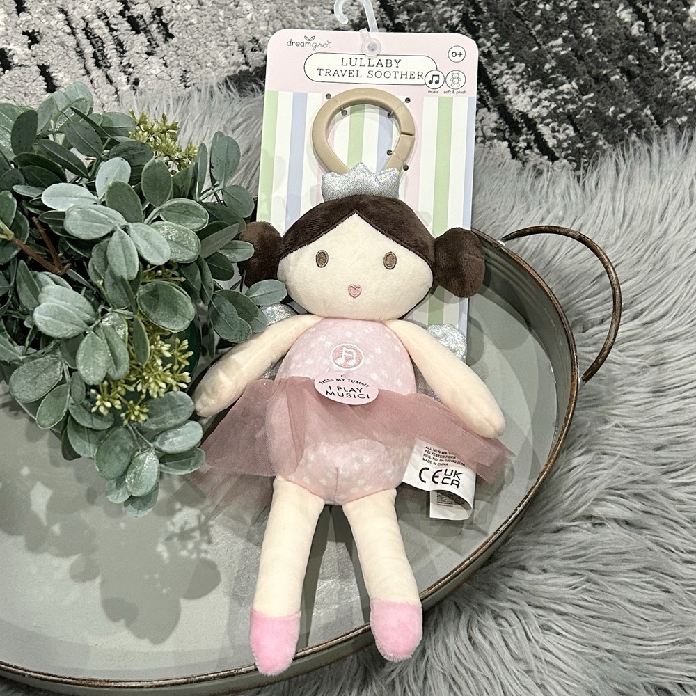 Dreamgro Baby Pink Ballerina Musical Lullaby Doll Lovey Comfort Plush Toy NEW
